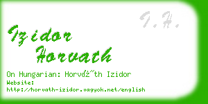 izidor horvath business card